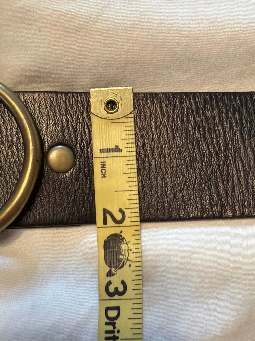 Linea Pelle Wide Black Leather Statement Adjustable Belt W/ Metal Rings Size M